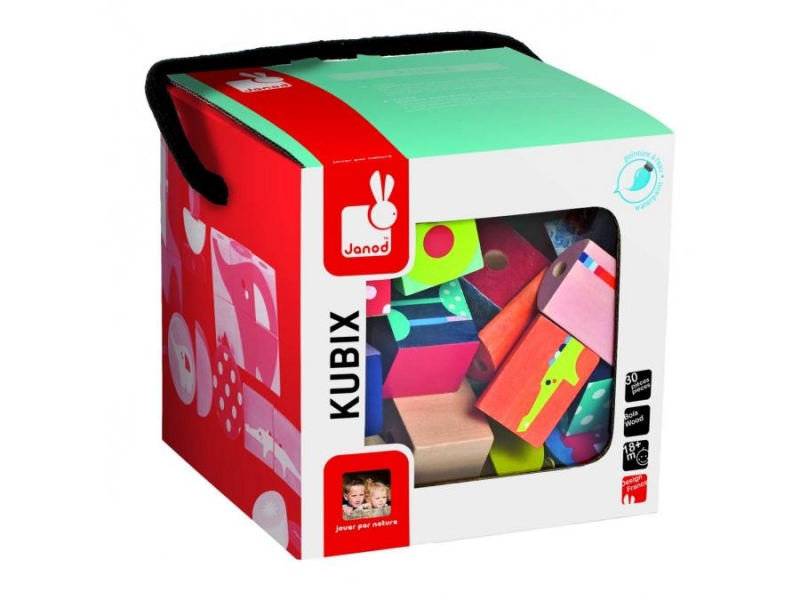 Set cuburi de insirat Zoo - Kubix (30 cu