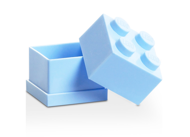 Mini cutie depozitare LEGO 2x2 albastru deschis