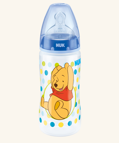 Biberon PP 300 ml+Tetina silicon orificiu Mediu, mar.1(0-6 luni) Disney