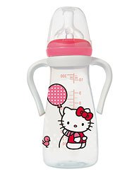 Biberon PP 300ml+toarte+tetina silic.3 vit.M1(0-6L) Hello Kitty