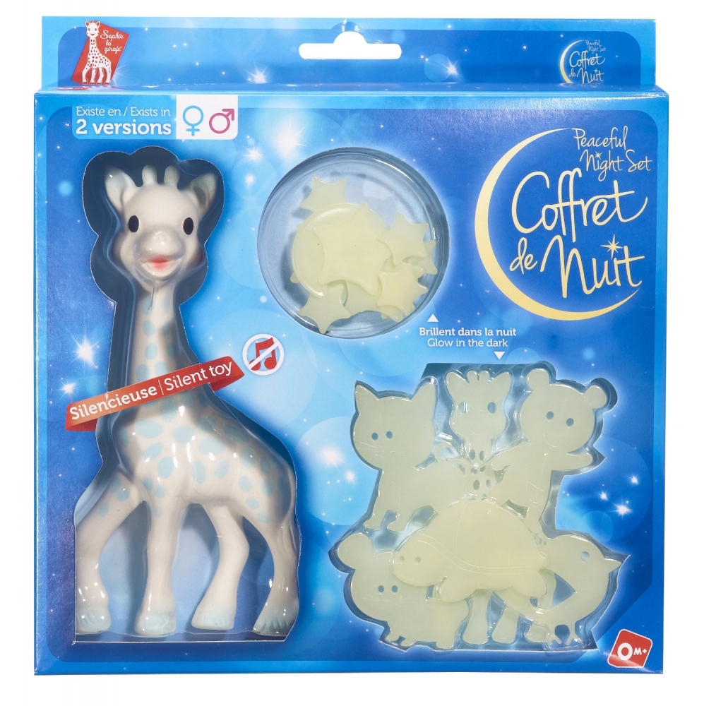 Girafa Sophie bleu in set pentru noapte