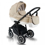 Carucior copii 3 in 1 Bexa Line Beige Cadru negru