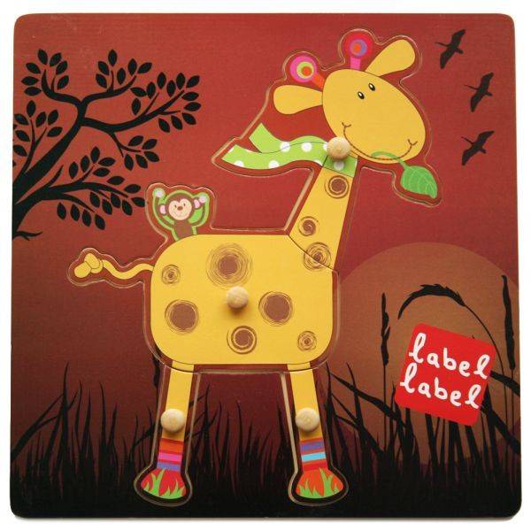 Puzzle din lemn Label Label Girafa