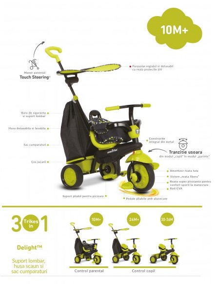 Tricicleta Smart Trike Delight 3 in 1 Green