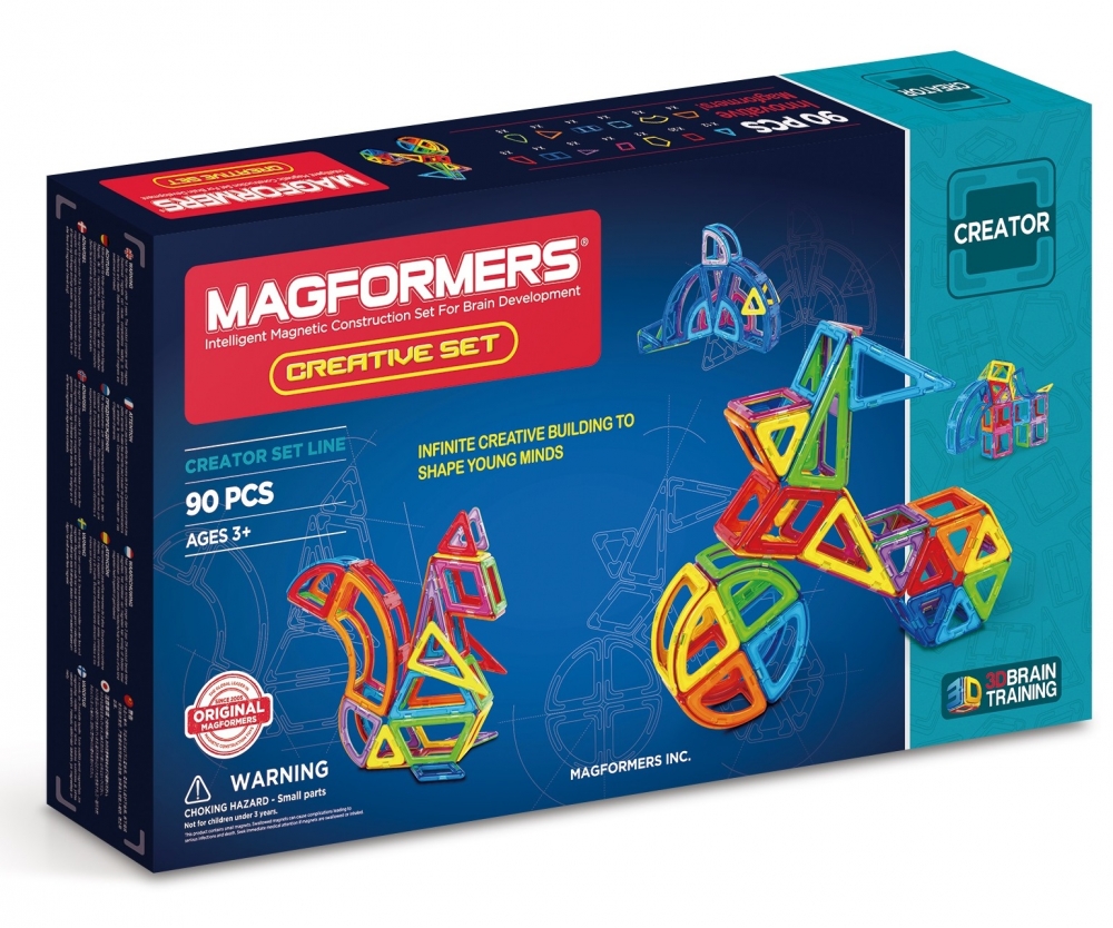Joc de constructie magnetic MAGFORMERS - Creator - Set creativ (90 piese)