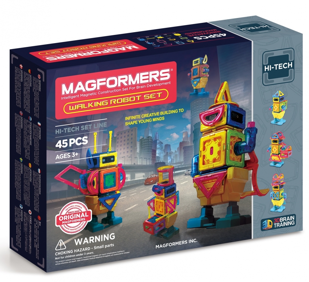 Joc de constructie magnetic MAGFORMERS - Hi-Tech - Roboti (45 piese)