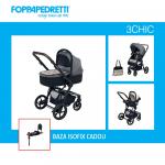 Carucior transformabil 3 in 1 Foppapedretti 3CHIC + baza isofix cadou gri