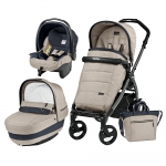 Carucior 3 In 1 Peg Perego Book Plus 51 Black Completo Elite Luxe Beige