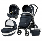 Carucior 3 In 1 Peg Perego Book Plus 51 Black Completo Elite Luxe Blue