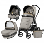 Carucior 3 In 1 Peg Perego Book Plus S Black Completo Elite Luxe Grey
