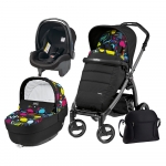Carucior 3 In 1 Peg Perego Book Plus S Black Completo Elite Manri