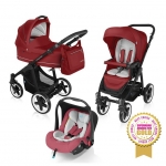 Carucior multifunctional 3 in 1 Baby Design Lupo Comfort Dark Red 2016