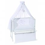 Patut Leagan Dream & Drive Alb cu Saltea si Textile Silverstar