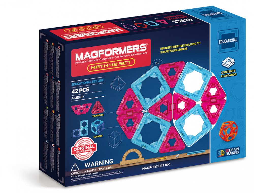 Joc de constructie magnetic Magformers - Educational - Set Mate (42 piese)
