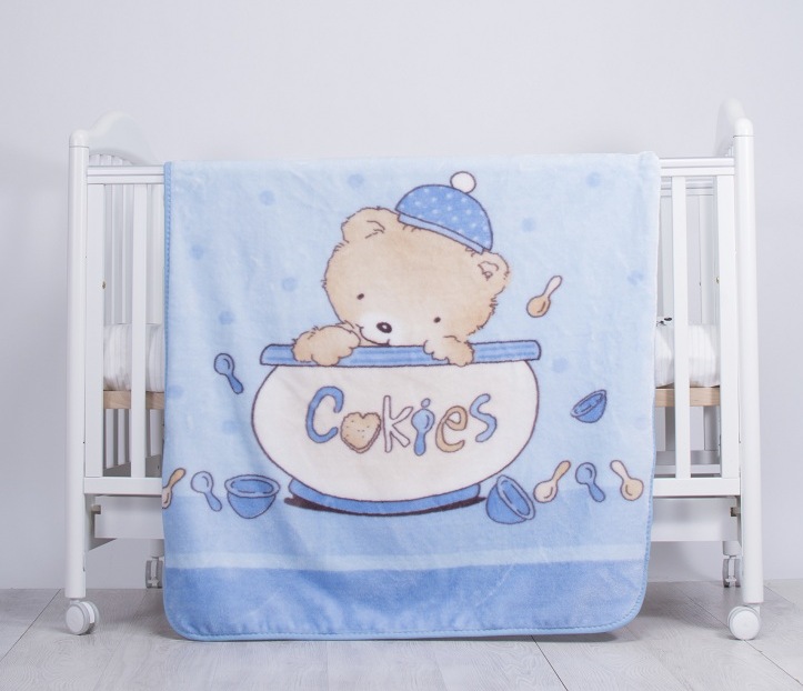 Paturica din plus pentru bebelusi Cookies Blue
