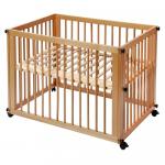 Pat Sleep & Play Natur cu Saltea si Cearsaf Ecru