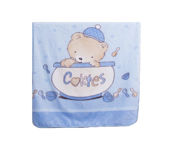 Paturica din plus pentru bebelusi Cookies Blue