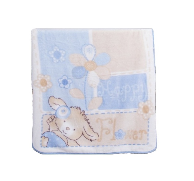 Paturica din plus pentru bebelusi Happy Bunnie Blue