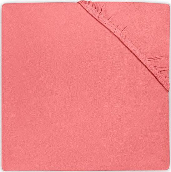 Cearsaf cu elastic pentru pat bebe 40x80 cm Jollein roz coral