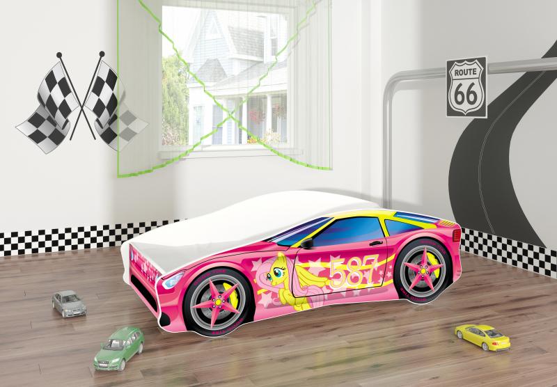 Pat Tineret Race Car 08 Pink 160x80