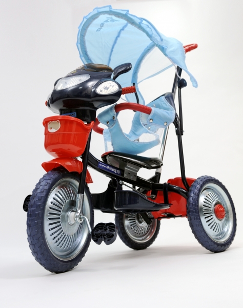 Tricicleta copii dhs cu roti de metal jolly ride albastru rosu