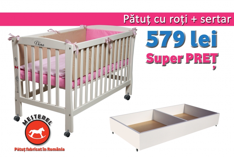 Patut simplu mos ene cu roti si sertar