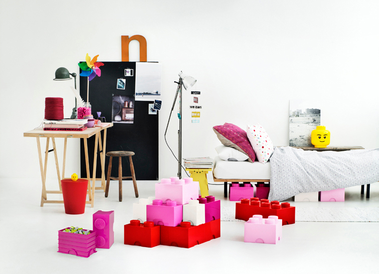 Cutie depozitare lego 1x2 rosu