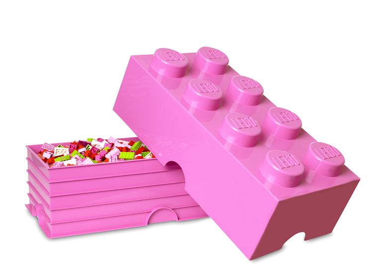 Cutie depozitare lego 2x4 roz