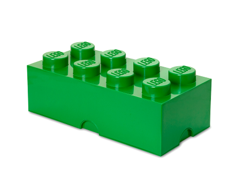 Cutie depozitare lego 2x4 verde inchis