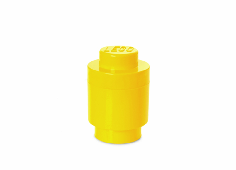 Cutie rotunda depozitare lego 1x1 galben