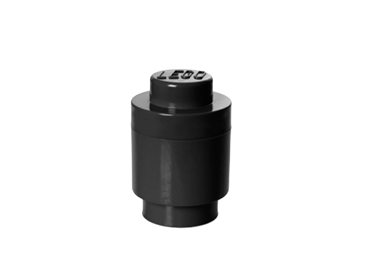 Cutie rotunda depozitare lego 1x1 negru