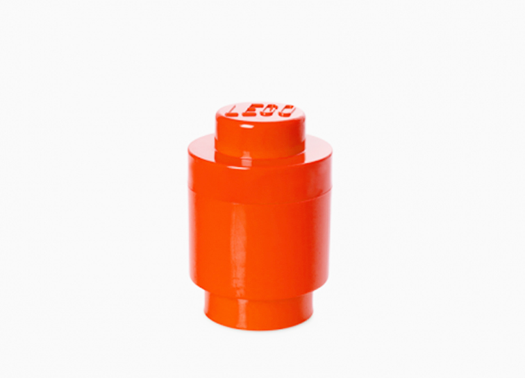 Cutie rotunda depozitare lego 1x1 rosu