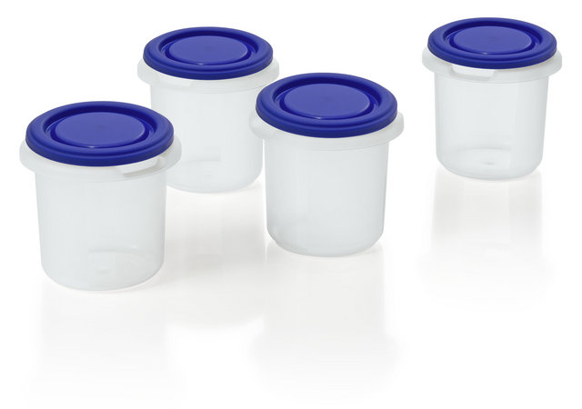 Set 4 recipiente plastic BPA free blue