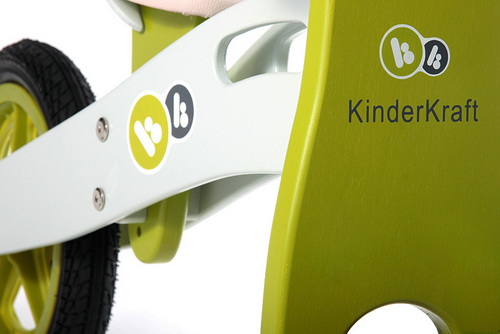 Bicicleta din lemn fara pedale Runner Deluxe Green KinderKraft imagine noua responsabilitatesociala.ro