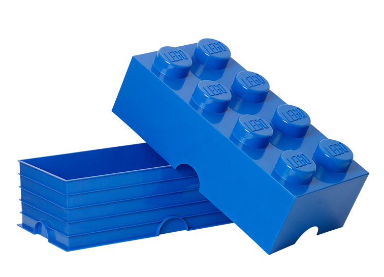 Cutie depozitare lego 2x4 albastru inchis