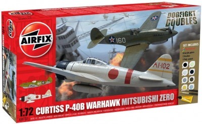 Kit constructie Set Mitshubishi Zero si Curtiss Warhawk