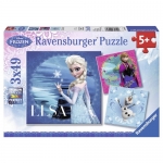 Puzzle Frozen Elsa, Anna Si Olaf 3x49 piese