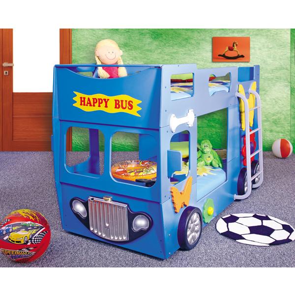 Patut in forma de masina happy bus albastru