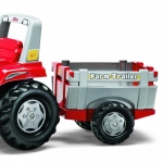 Tractor cu pedale Rolly Toys Junior cu remorca si cupa
