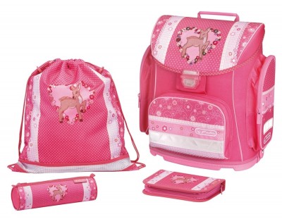 Ghiozdan echipat midi plus heart fawn herlitz