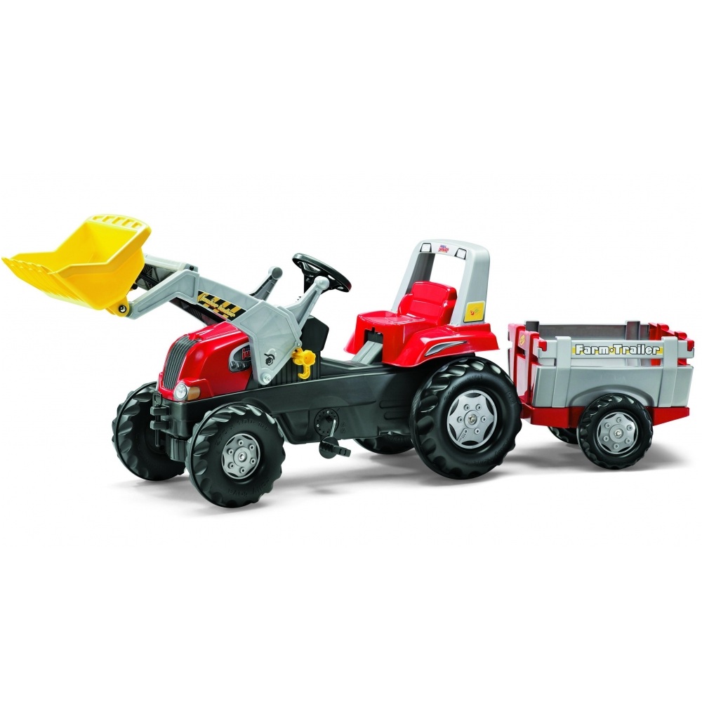 Tractor cu pedale Rolly Toys Junior cu remorca si cupa - 6