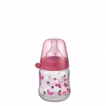 Biberon cu gat larg Girl PP 150 ml tetina silicon ortodontica, debit mediu 0+ luni