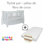 Set patut Lucas Alb + salteluta pentru bebelusi Tutti Bambini