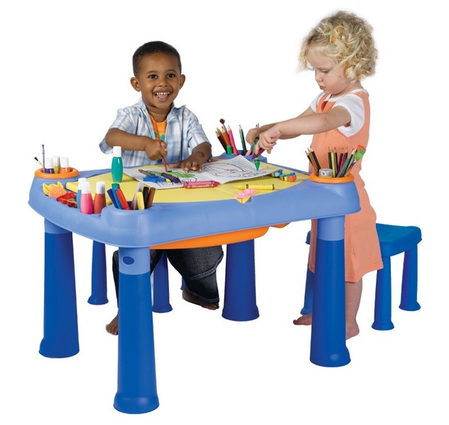 Masuta joaca copii Albastra + 2 scaune Ketter imagine noua