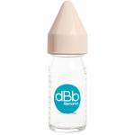 Biberon sticla 110 ml, Regul Air, tetina anticolici din cauciuc NN 0-4 luni (roz)