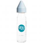 Biberon sticla 240 ml, Regul Air, tetina anticolici din cauciuc NN 0-4 luni (ciel)