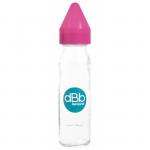 Biberon sticla 240 ml, Regul Air, tetina anticolici din silicon NN 0-4 luni (roz)
