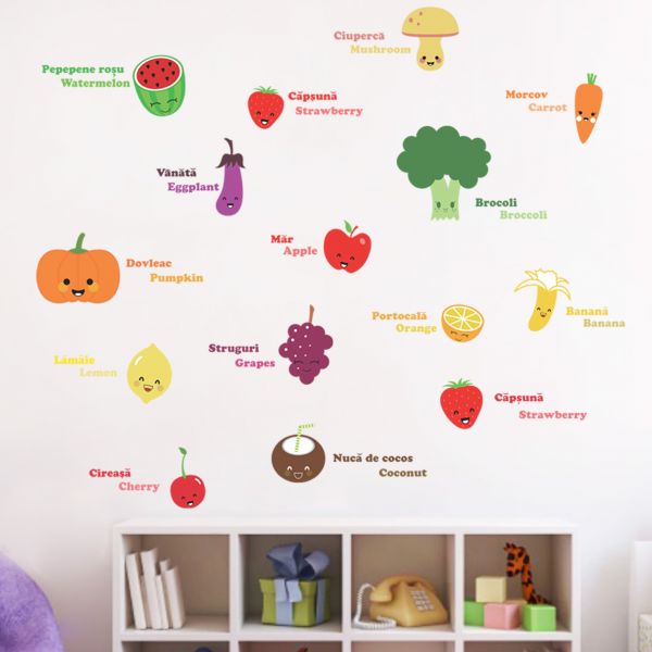 Sticker decorativ Legume si Fructe 120 x 53 cm