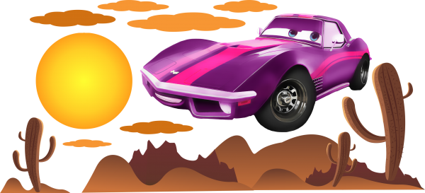 Sticker perete copii cars violet 110 x 45 cm
