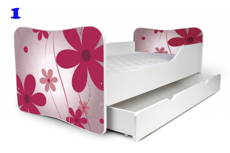 Patut nobiko butterfly 180x80 cu saltea si sertar